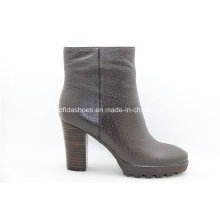 Simple Comfort High Heels Platform Women Leather Boots